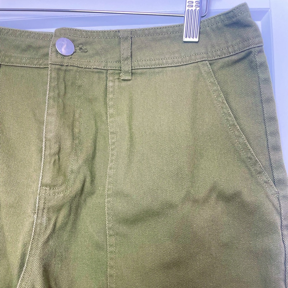 Green Wide Leg Painter Pant